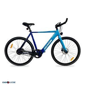 Vélo électrique unisexe Demon Electric 6ix City bleu de 27,5 po