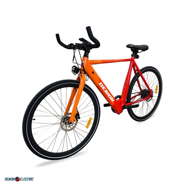 Vélo électrique unisexe Demon Electric 6ix City orange de 27,5 po