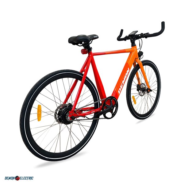 Vélo électrique unisexe Demon Electric 6ix City orange de 27,5 po