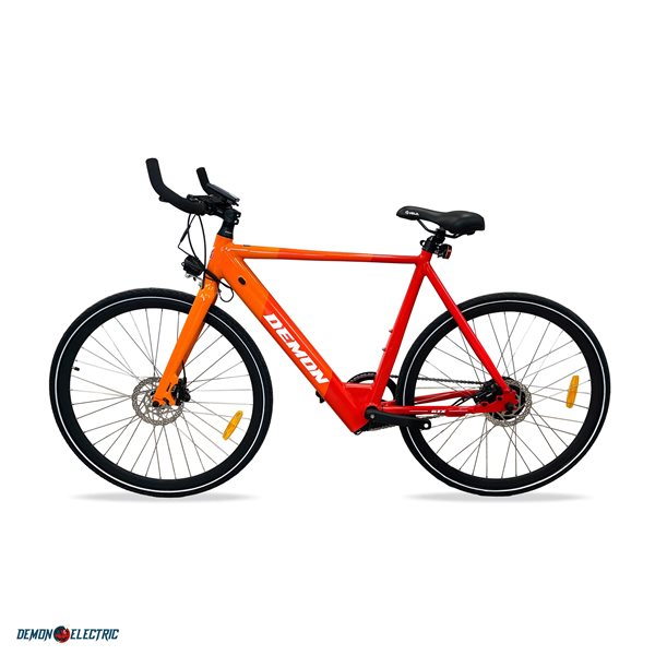 Vélo électrique unisexe Demon Electric 6ix City orange de 27,5 po