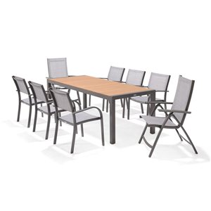 Lifestyle Garden Salomon Grey Aluminum Patio Dining Set - 9-Piece