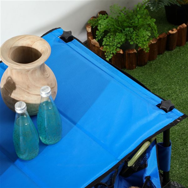 Outsunny Blue Collapsible Wagon Cart