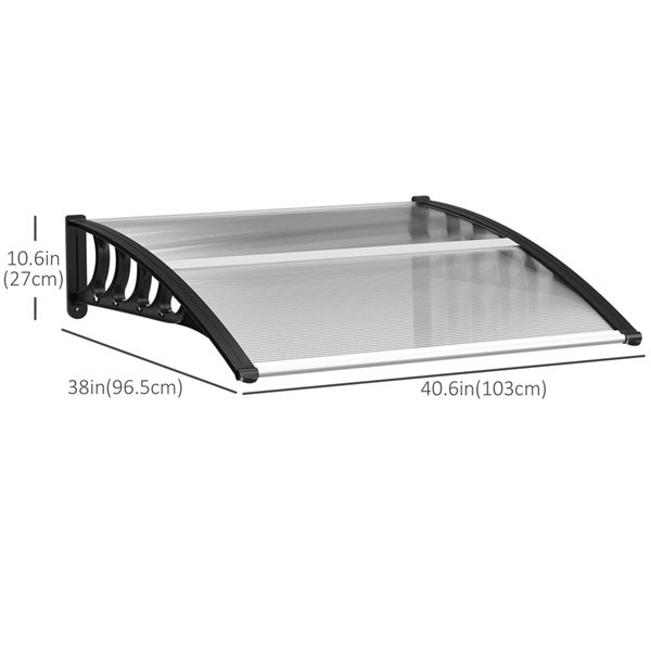 Outsunny 40.6 x 38-in Sloped Window/Door Fixed Awning