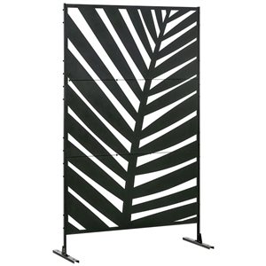 Outsunny 48 x 78-in Black Steel Outdoor Privacy Screen