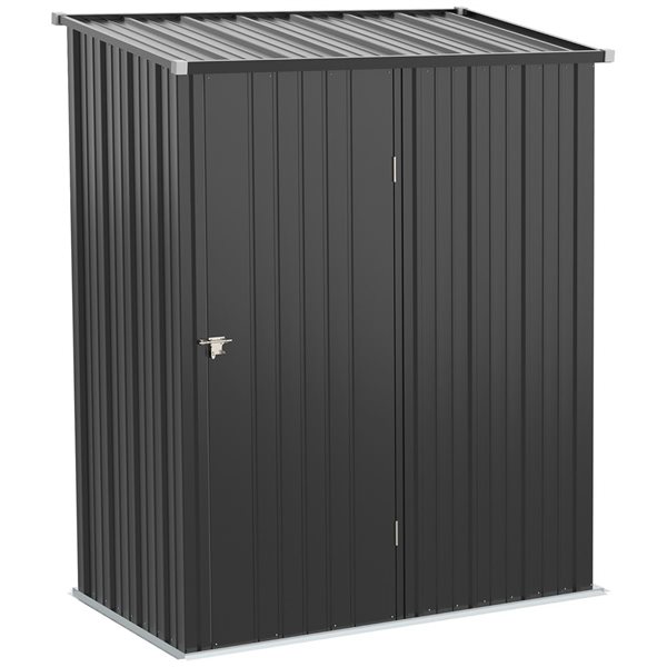 Outsunny 5 x 3-ft Charcoal Grey Vinyl-Coated Steel Storage Shed