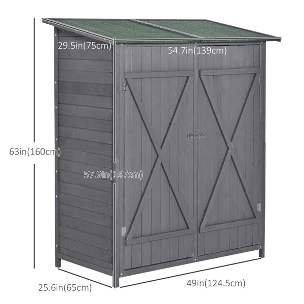 Outsunny 2 x 4-ft Wood Storage Shed with Asphalt Roof