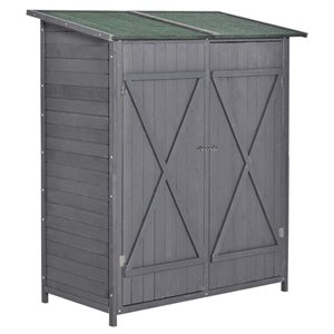 Meuble de rangement extérieur Outsunny de 23,5 po x 23,5 po brun foncé en  rotin 865-002