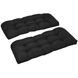 Coussins de banc extérieur Outsunny noir, ensemble de 2