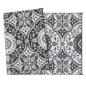 Outsunny 9 x 18-ft Grey and White Rectangular Outdoor Rug with Carry Bag