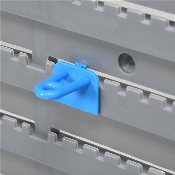 Rangement pour outils à installation murale par DURHAND à 44 pièces en  plastique gris et bleu B40-022BU