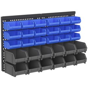 DURHAND Wall Mount Organizer with Removable Bins - 33-Piece