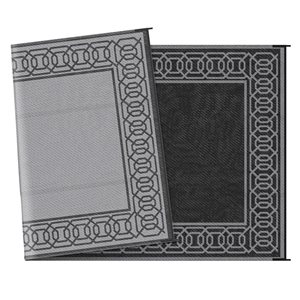 Outsunny 9 x 18-ft Black and Grey Rectangular Outdoor Rug with Carry Bag