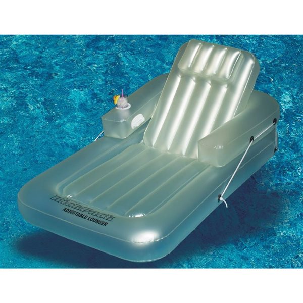 Swim Central 74-in Light Blue Adjustable Inflatable Pool Lounger Float