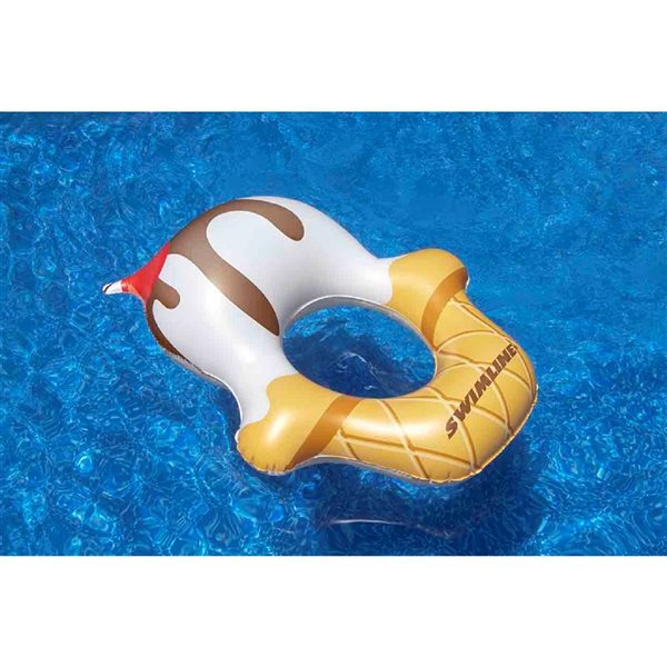 Swim Central 46-in White and Yellow Ice Cream Inflatable Pool Float