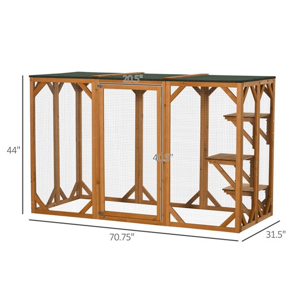 PawHut 44.1-in Small Animal Wooden Outdoor Enclosure