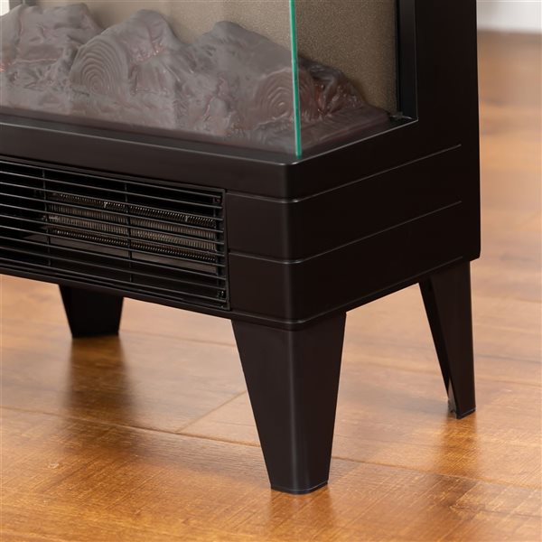HOMCOM 12.8-in Black Fan-Forced Electric Fireplace