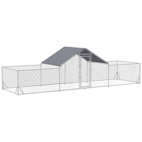 PawHut Large Metal Outdoor Chicken Coop