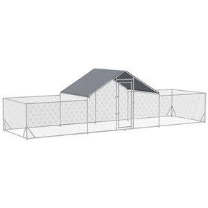 PawHut Large Metal Outdoor Chicken Coop