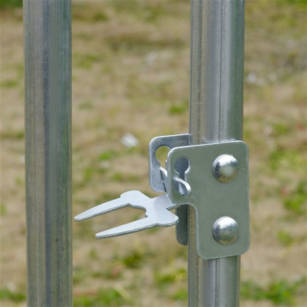 PawHut Galvanized Steel Chicken Coop with Walk-in Enclosure Poultry