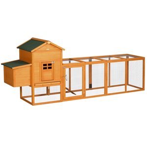 Grand poulailler en bois naturel de 117 po PawHut