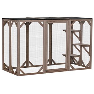 PawHut 44.1-in Wooden Outdoor Enclosure for Small Animals