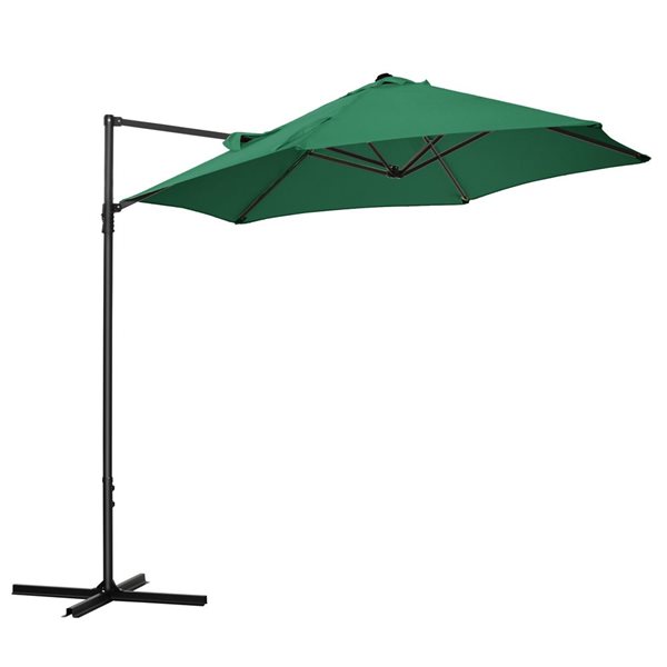 Outsunny 8-ft Green Offset Patio Umbrella with Base Included