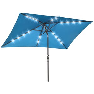 Outsunny 9.7-ft Sky Blue Market Patio Umbrella with Crank Mechanism