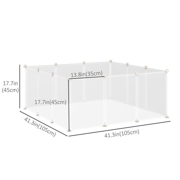 PawHut 12-Panel White Small Animal Playpen