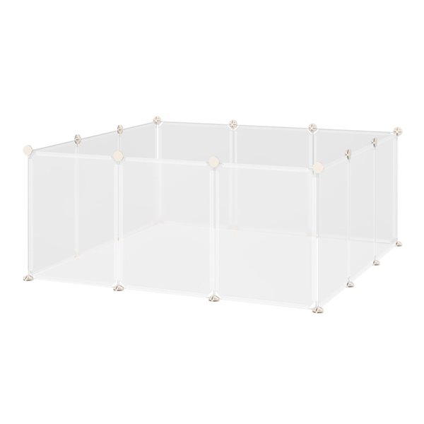 PawHut 12-Panel White Small Animal Playpen