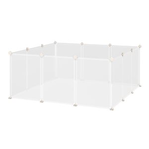 PawHut 12-Panel White Small Animal Playpen