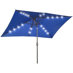 Outsunny 9.7-ft Dark Blue Market Patio Umbrella with Crank Mechanism