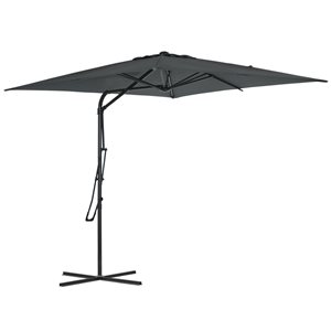 Parasol excentré gris foncé 8,2 pi d'Outsunny avec base incluse