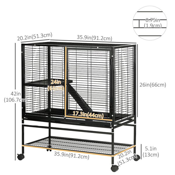 PawHut 2-Tier Small Animal Playpen Cage