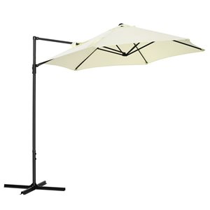Parasol excentré beige 8 pi d'Outsunny avec base incluse
