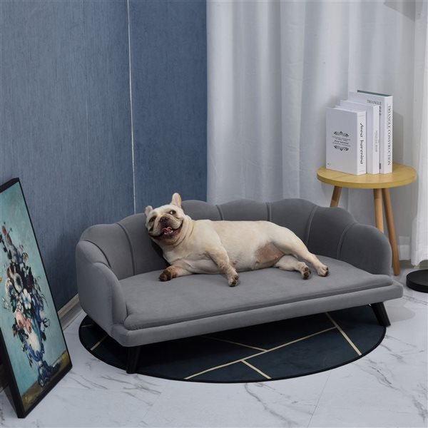 PawHut Dark Grey Polyester Dog Bed