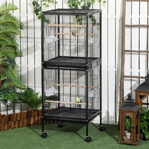 PawHut 55.1-in 2-in-1 Bird House Cage