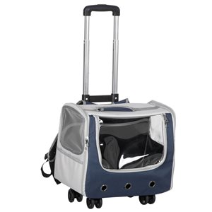 PawHut 3-in-1 Foldable Pet Carrier with Telescoping Handle