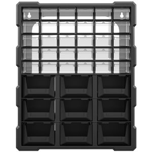 DURHAND 39-Drawer Black Plastic Hardware Storage Cabinet
