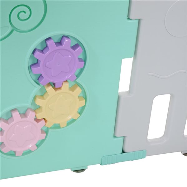 Qaba 63.6 x 61.5-in Children Plastic Safety Gate Playpen, Green