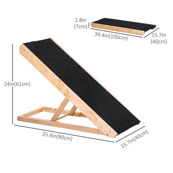 PawHut Height Adjustable 4-Level Dog Ramp for Bed and Couch D06-102 | RONA