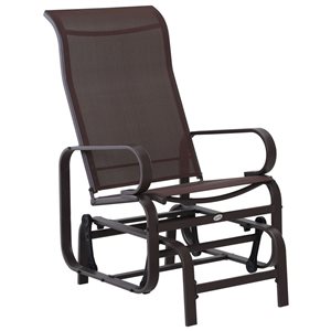 Fauteuil coulissant d'extérieur simple Outsunny en acier brun