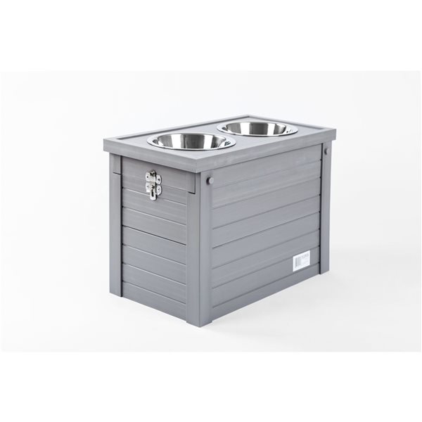 New Age Pet Stainless Steel Bowls with Grey Raised Stand EHHF305XL RONA