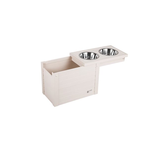 New Age Pet Stainless Steel Bowls with Antique White Raised Stand