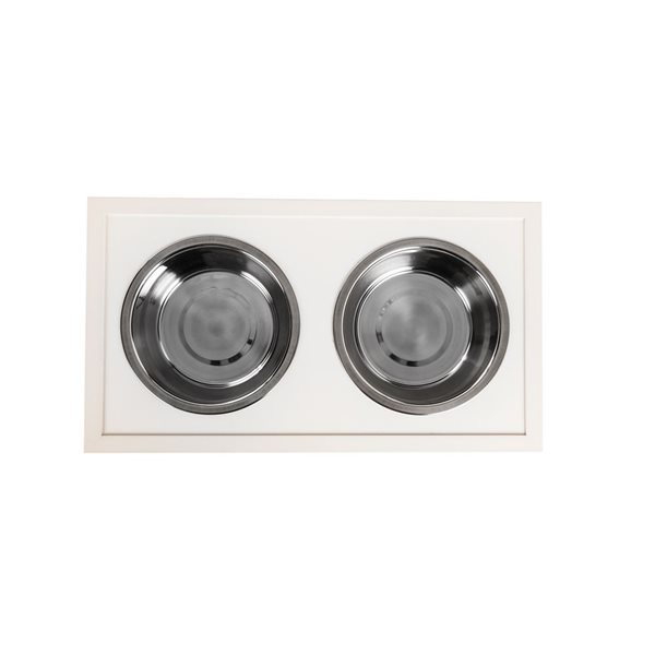 New Age Pet Stainless Steel Bowls with Antique White Raised Stand