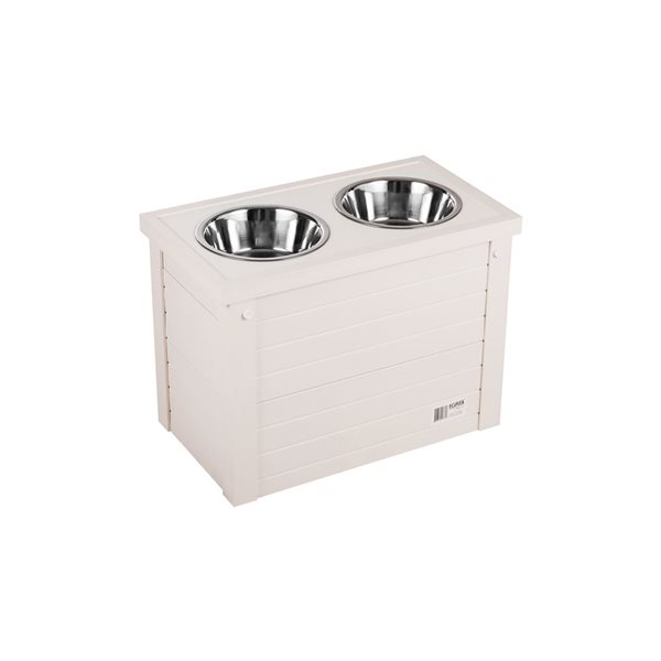 New Age Pet Stainless Steel Bowls with Antique White Raised Stand