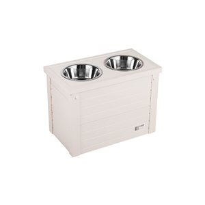 New Age Pet Stainless Steel Bowls with Antique White Raised Stand