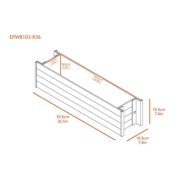 New Age Pet Garden 36-in x 7.5-in Maple Mixed Composite Window Box