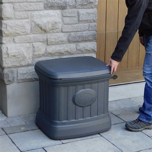 FCMP Outdoor Residential Outdoor Salt & Sand Storage Bin Grey Granite SB120GRYS RONA