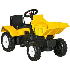 Aosom Yellow Ride-On Toy Excavator