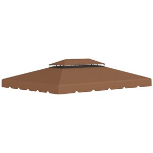 Outsunny 12.8-ft x 9.5-ft Brown Gazebo Replacement Canopy Top